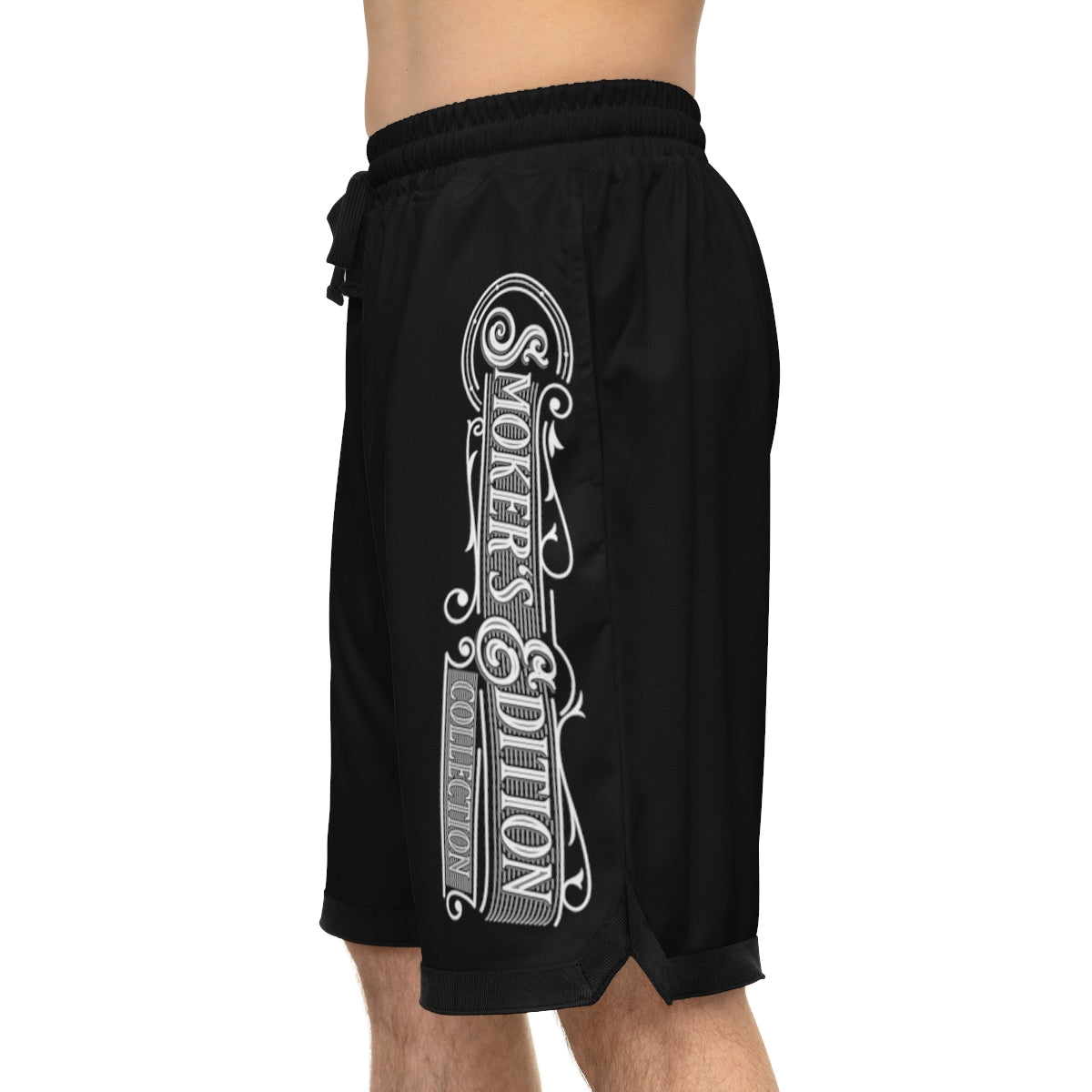Sizzleman's Basketball Rib Shorts (AOP) - Smooth Black