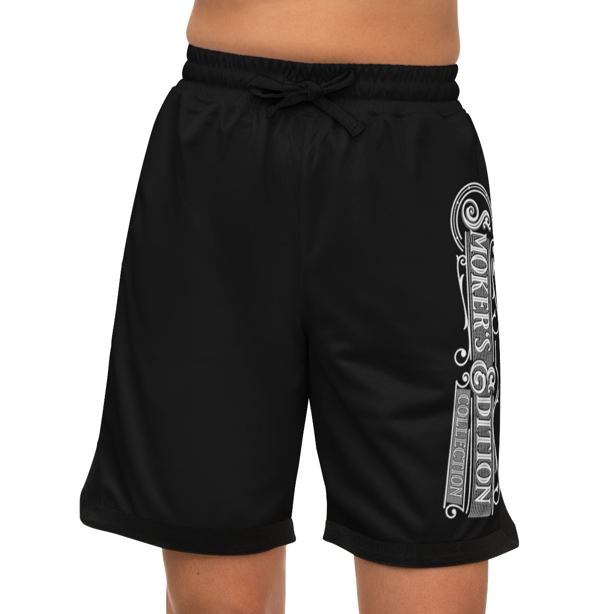 Sizzleman's Basketball Rib Shorts (AOP) - Smooth Black