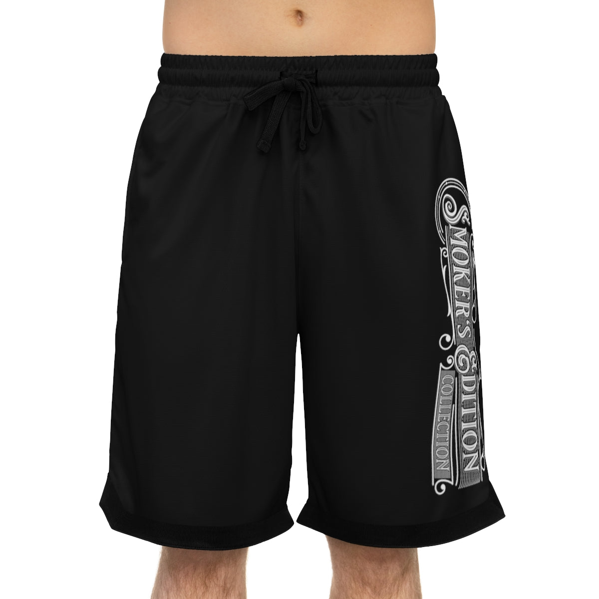 Sizzleman's Basketball Rib Shorts (AOP) - Smooth Black