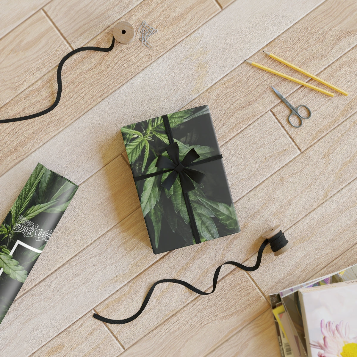 Nature's Black tie Wrapping Paper Rolls, 1pc