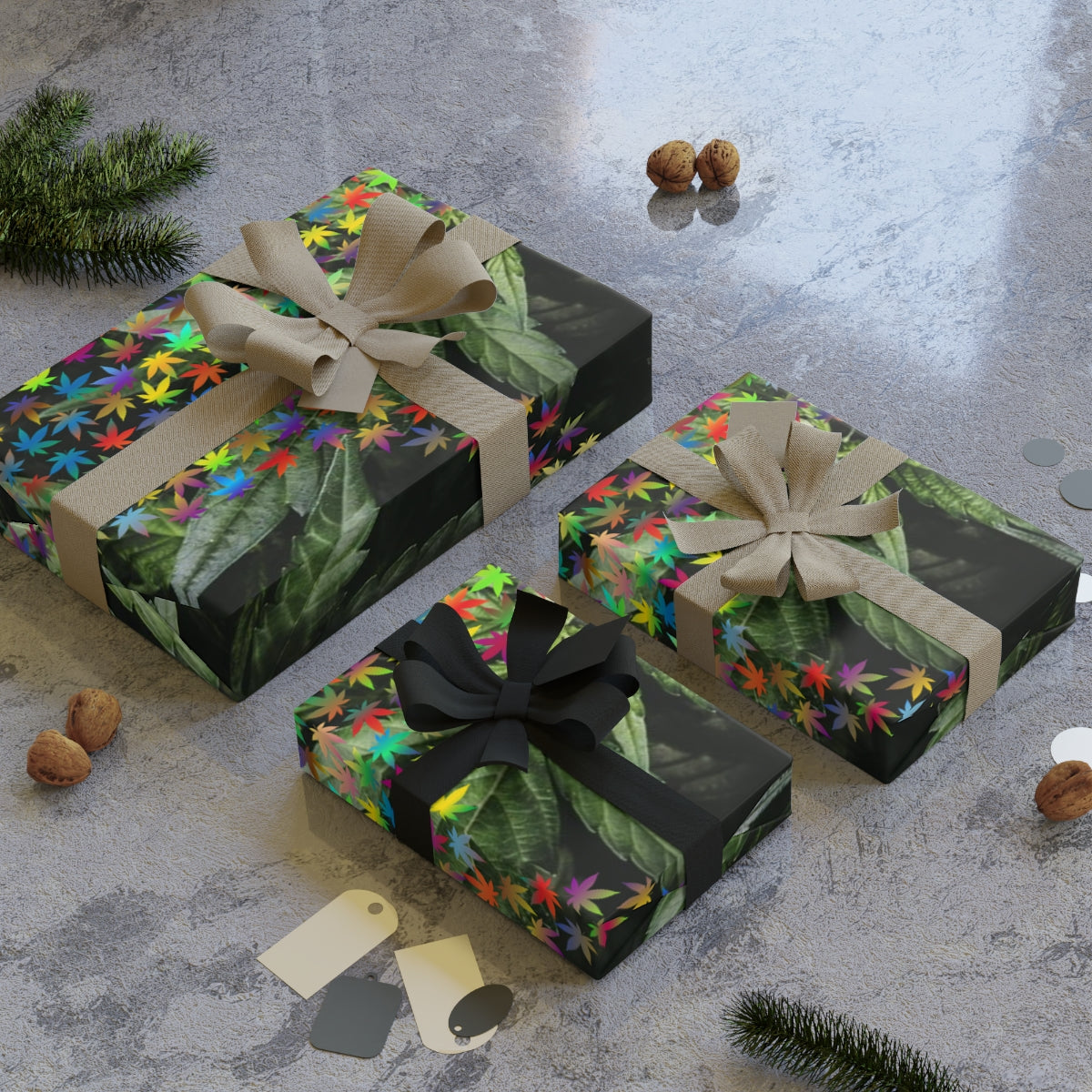 Nature's Bow tie Wrapping Paper Rolls, 1pc